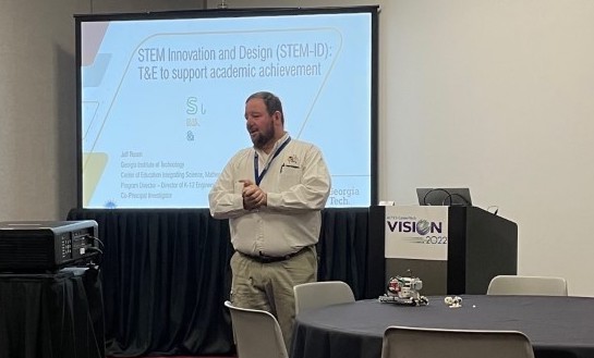 Program director Jeff Rosen delivered a presentation about STEM-ID course materials at conference.